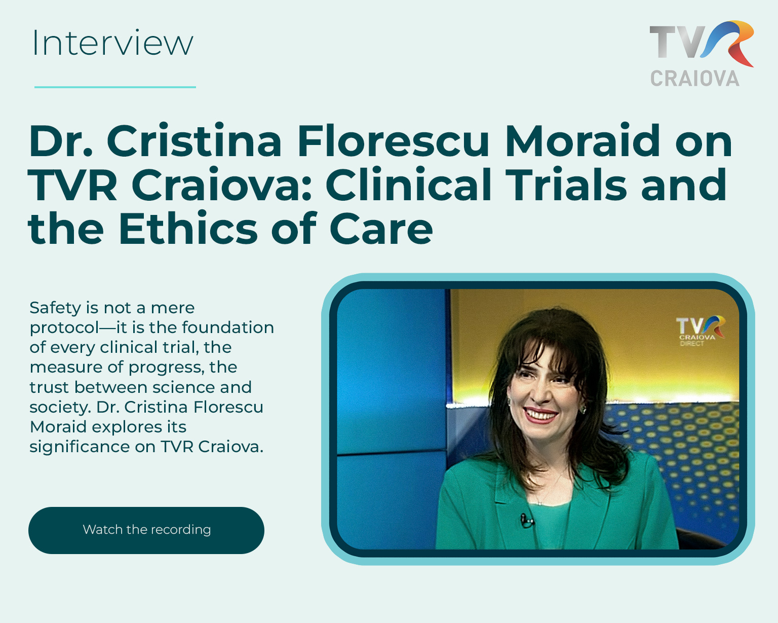 TVR Craiova - The Importance of Clinical Studies for Patients