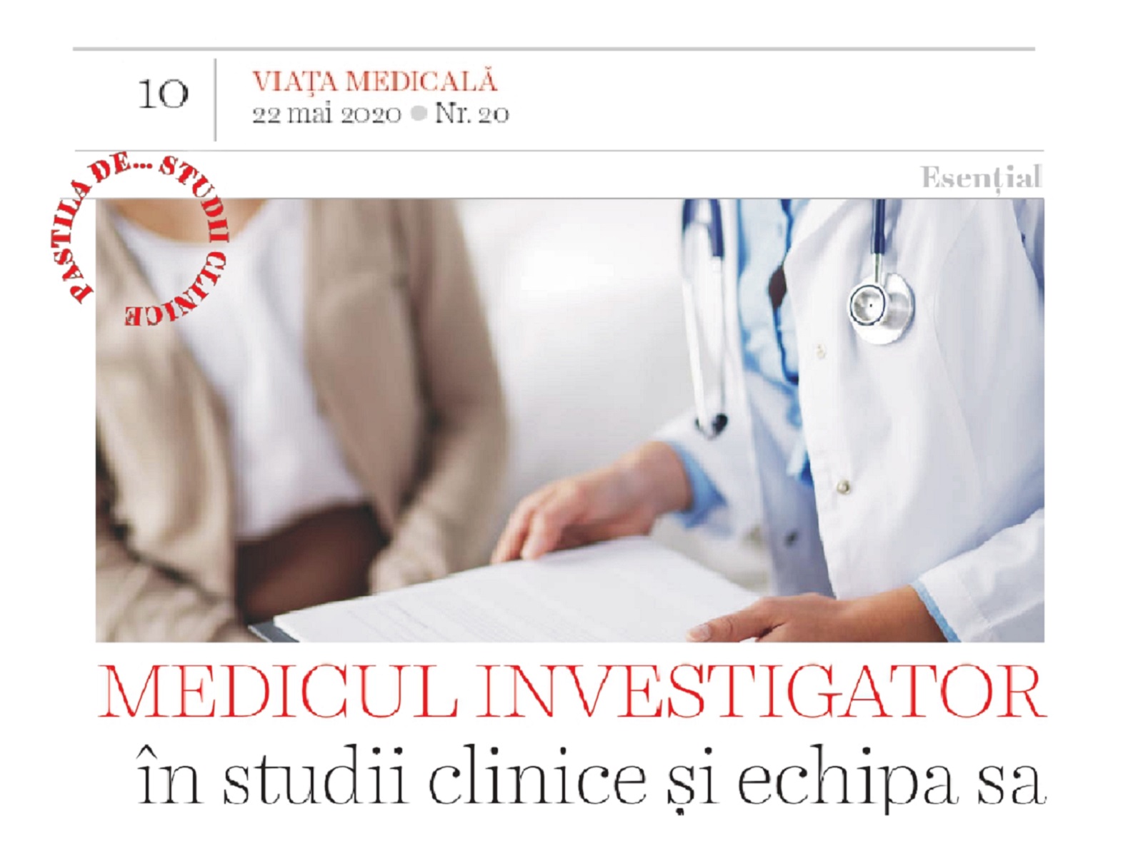 The medical investigator and his team, an interview in Viata Medicala Magazine